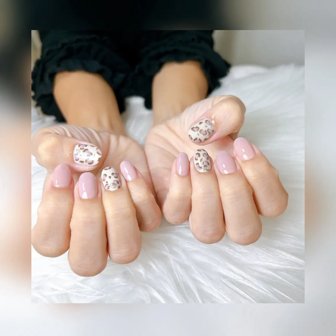 ネイル アニマル柄 ハート 持ち込み LittleMimi Nails安土のネイルデザイン
