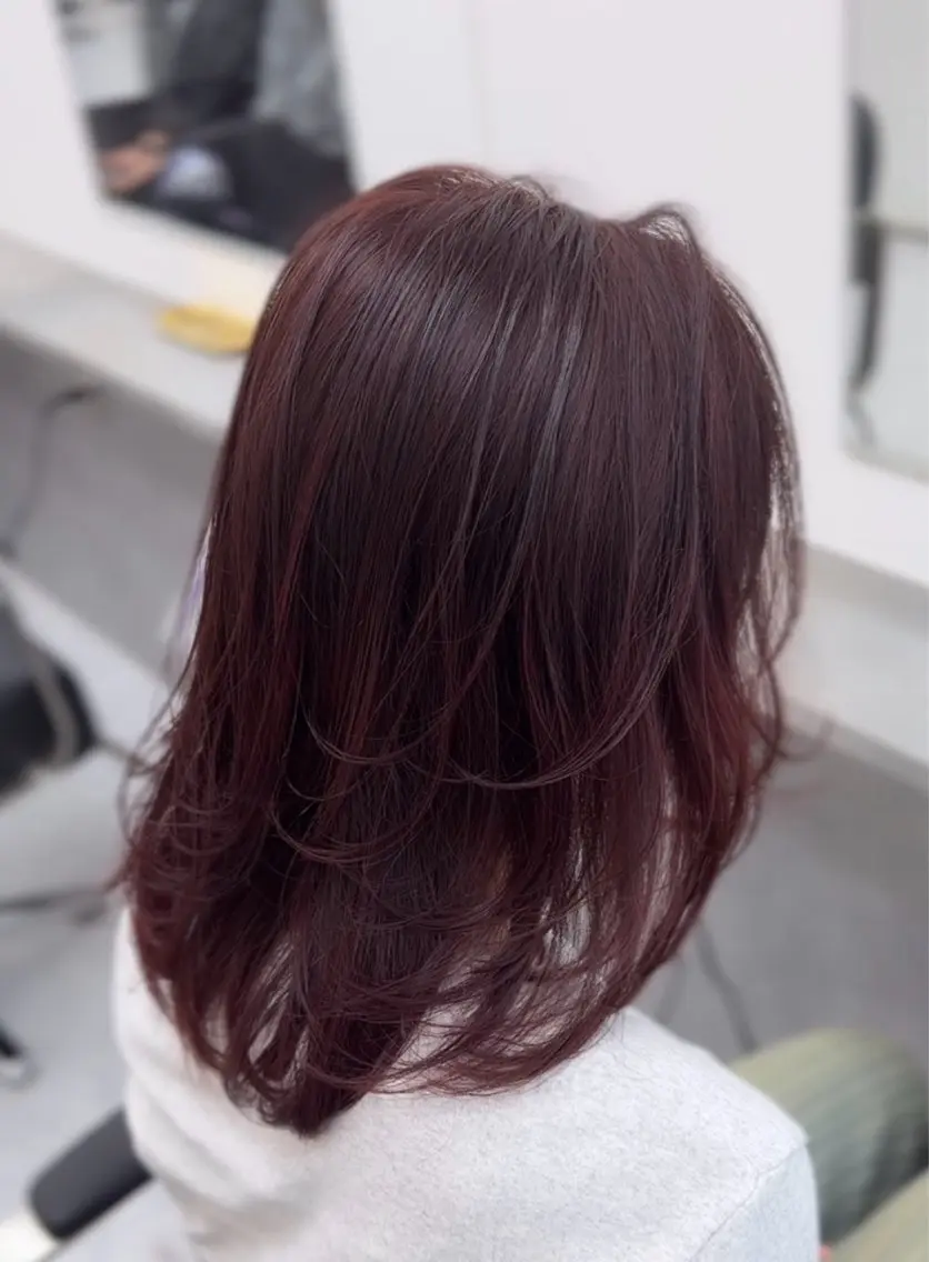 セミロング カラー カット ヘアカラー レイヤー透明感カラー ブリーチ🎀オトハのヘアスタイル
