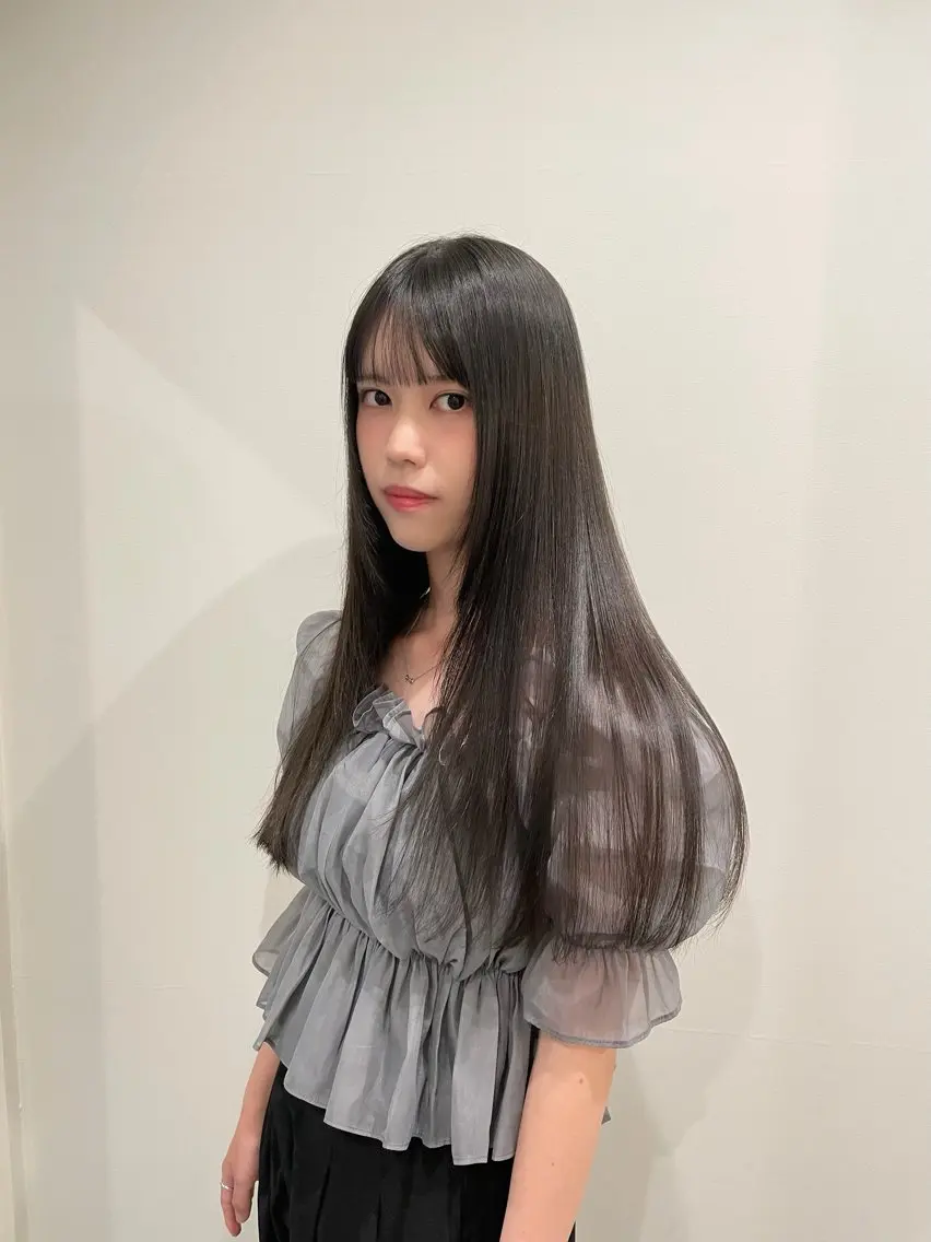 ロング カラー 髪質改善 トリートメント 渋谷 留菜のヘアスタイル