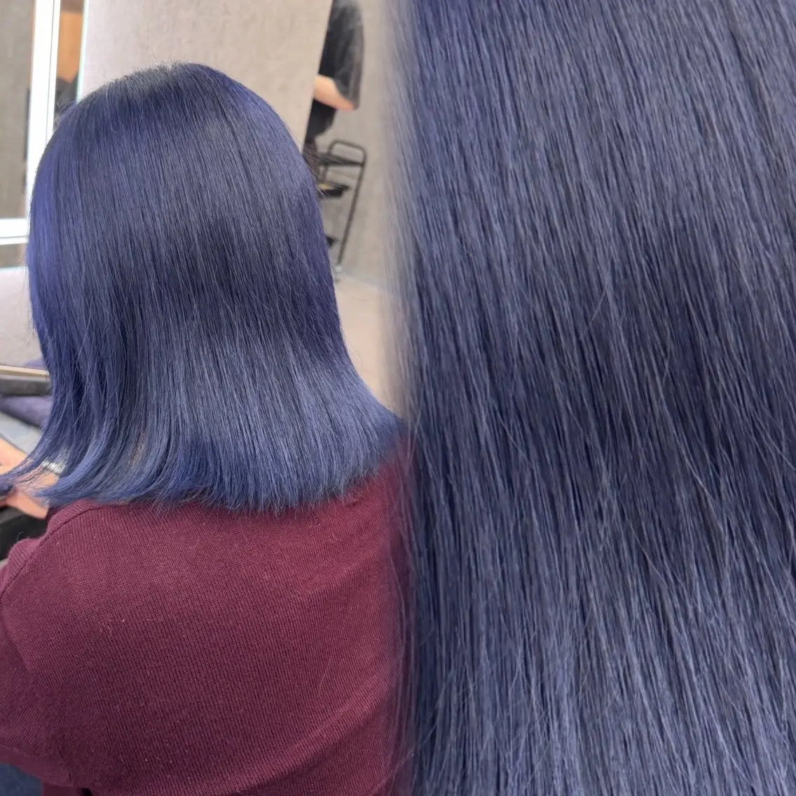 カラー ブルーカラー ネイビーカラー ヘアカラー トリートメント 札幌韓国風艶カラー 🎀𝐒𝐀𝐇𝐎のヘアスタイル