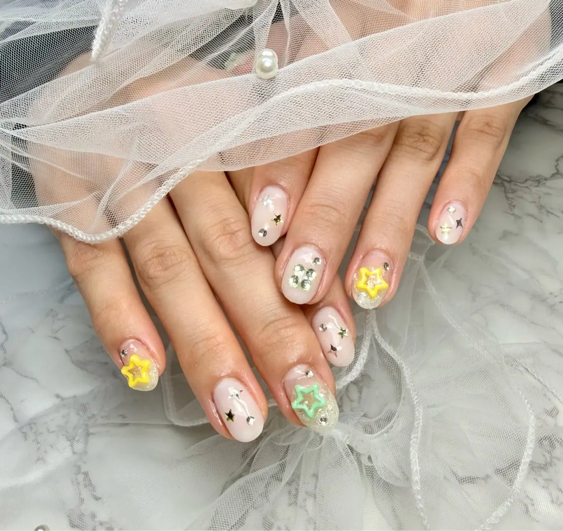 ネイル アートネイル チークネイル フラッシュネイル フラッシュマグ フレンチネイル Mai’s nailのネイルデザイン