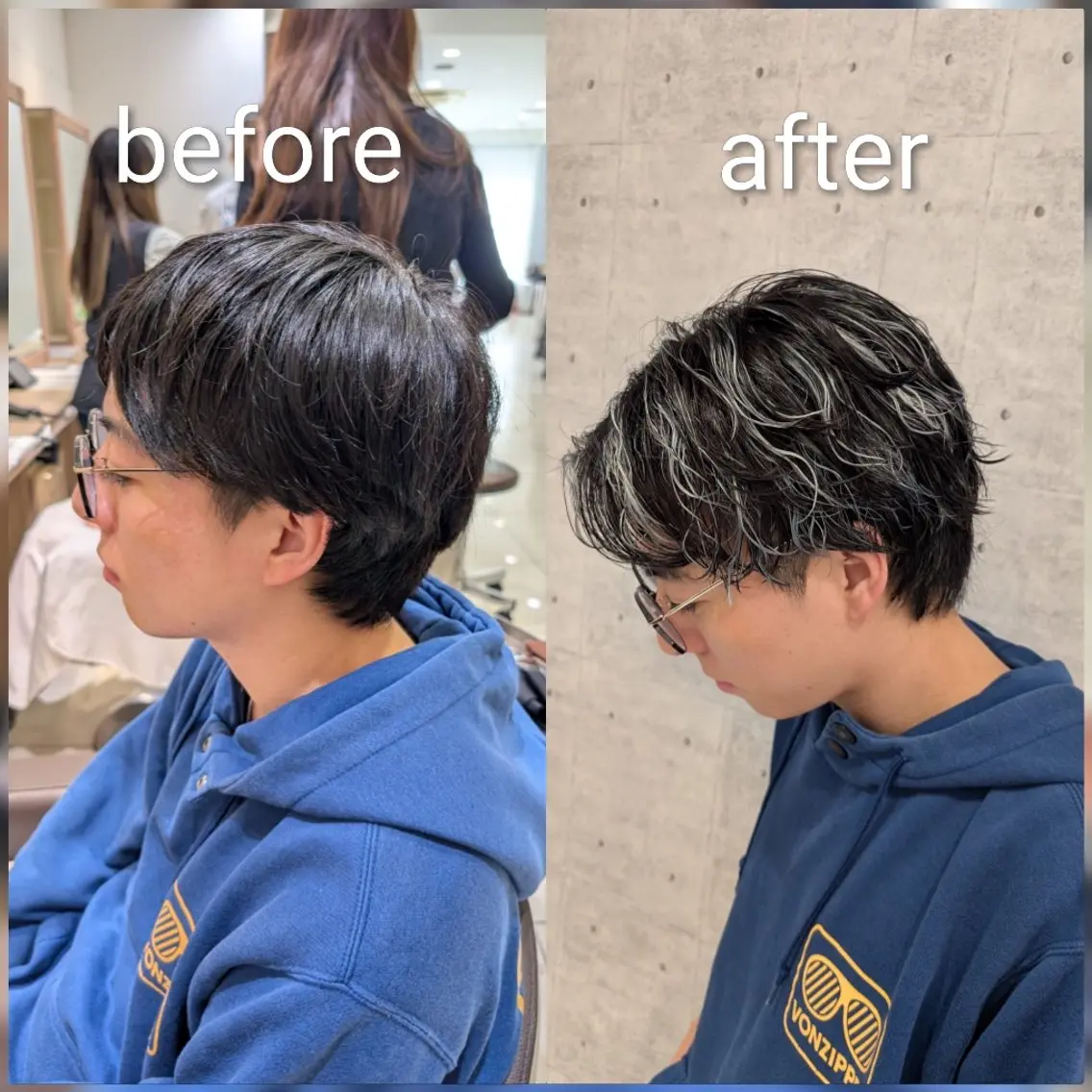 ミディアム ミディアムパーマ ハイライト 髪質改善 レイヤーカット 縮毛矯正 カット ヘアカラー パーマ トリートメント ヘッドスパ ヘアセット メンズ特化/パーマ/ ハイライト/稲次のヘアスタイル