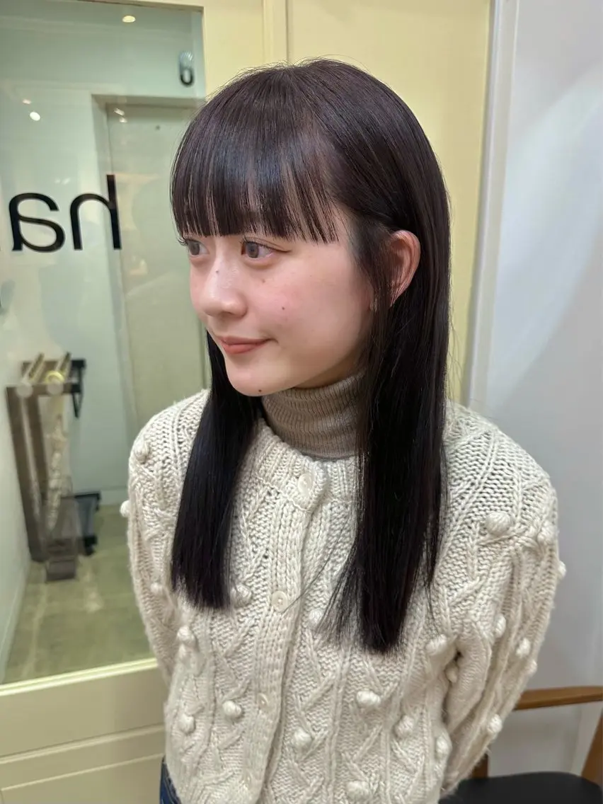 ロング カラー パープルカラー カット ヘアカラー 四日市/レイヤー /似合わせカットのヘアスタイル