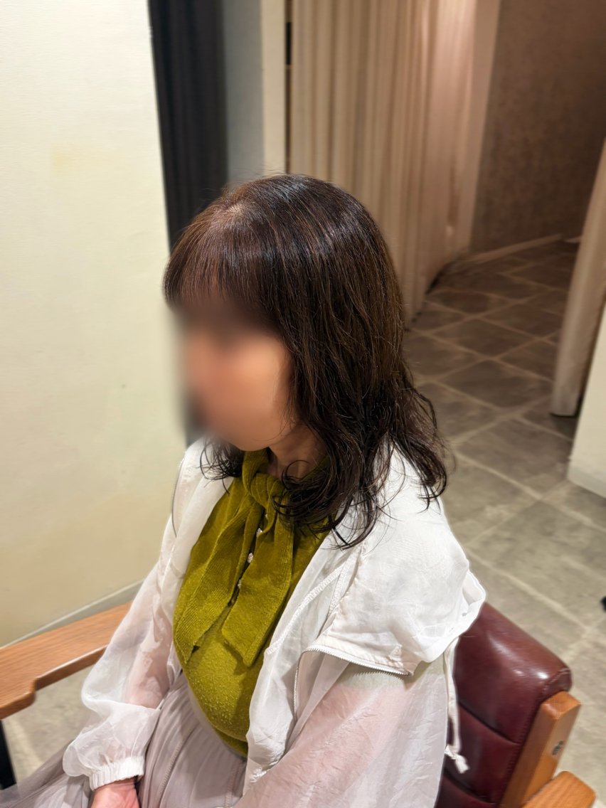 セミロング パーマ セミロングパーマ デジタルパーマ カット パーマ 西村 さくらのヘアスタイル