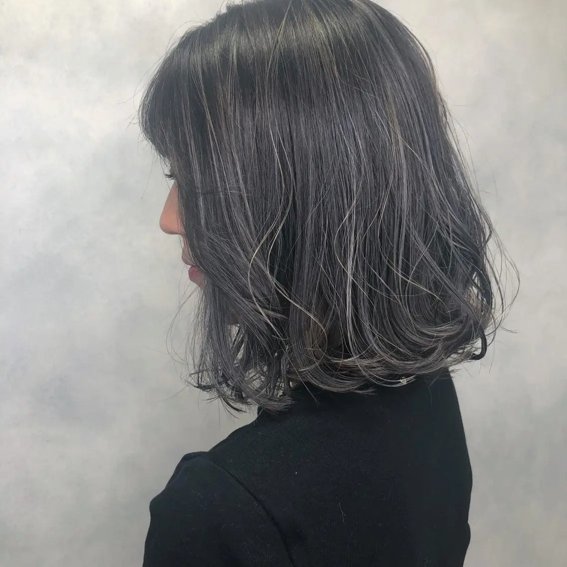 セミロング カラー ハイライトカラー ハイライト ORIKA 美容室のヘアスタイル