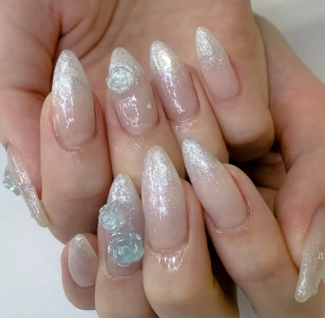 ネイル アートネイル フラワーネイル フレンチネイル ジェルネイル グラデーション ハンドネイル Ryu Nail NekoChanのネイルデザイン