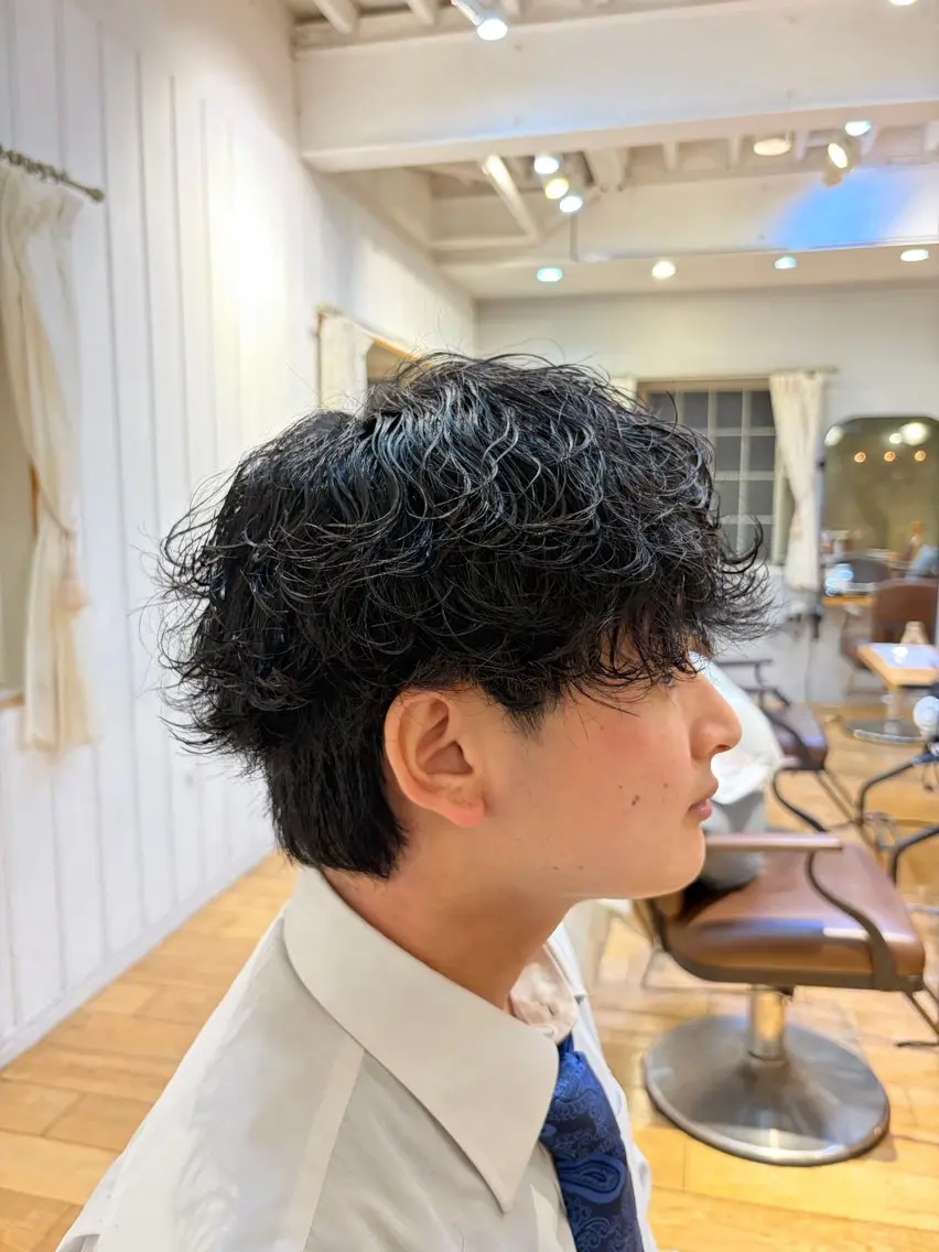メンズ カット パーマ 丸みショート/ ショート特化/健太郎のヘアスタイル