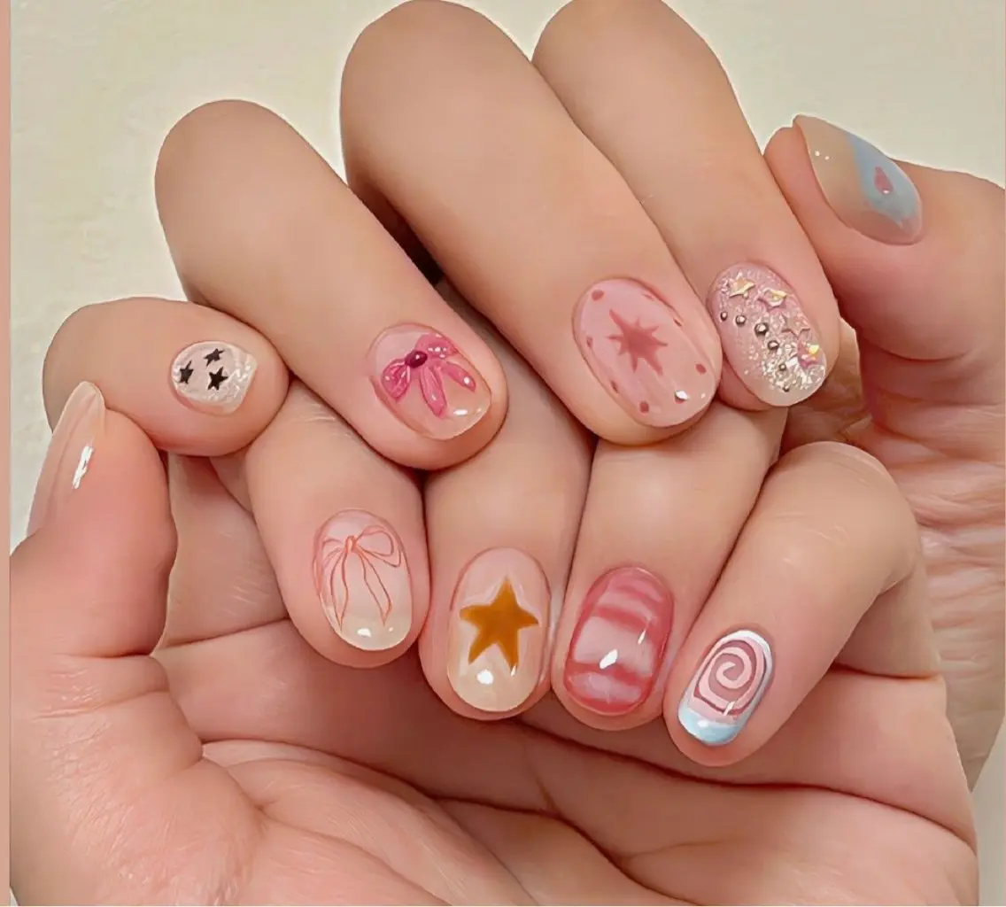 ネイル 韓国ネイル 持ち込み ニュアンスネイル ネイルチップ ハンドネイル TABI ANA.CHUOのネイルデザイン