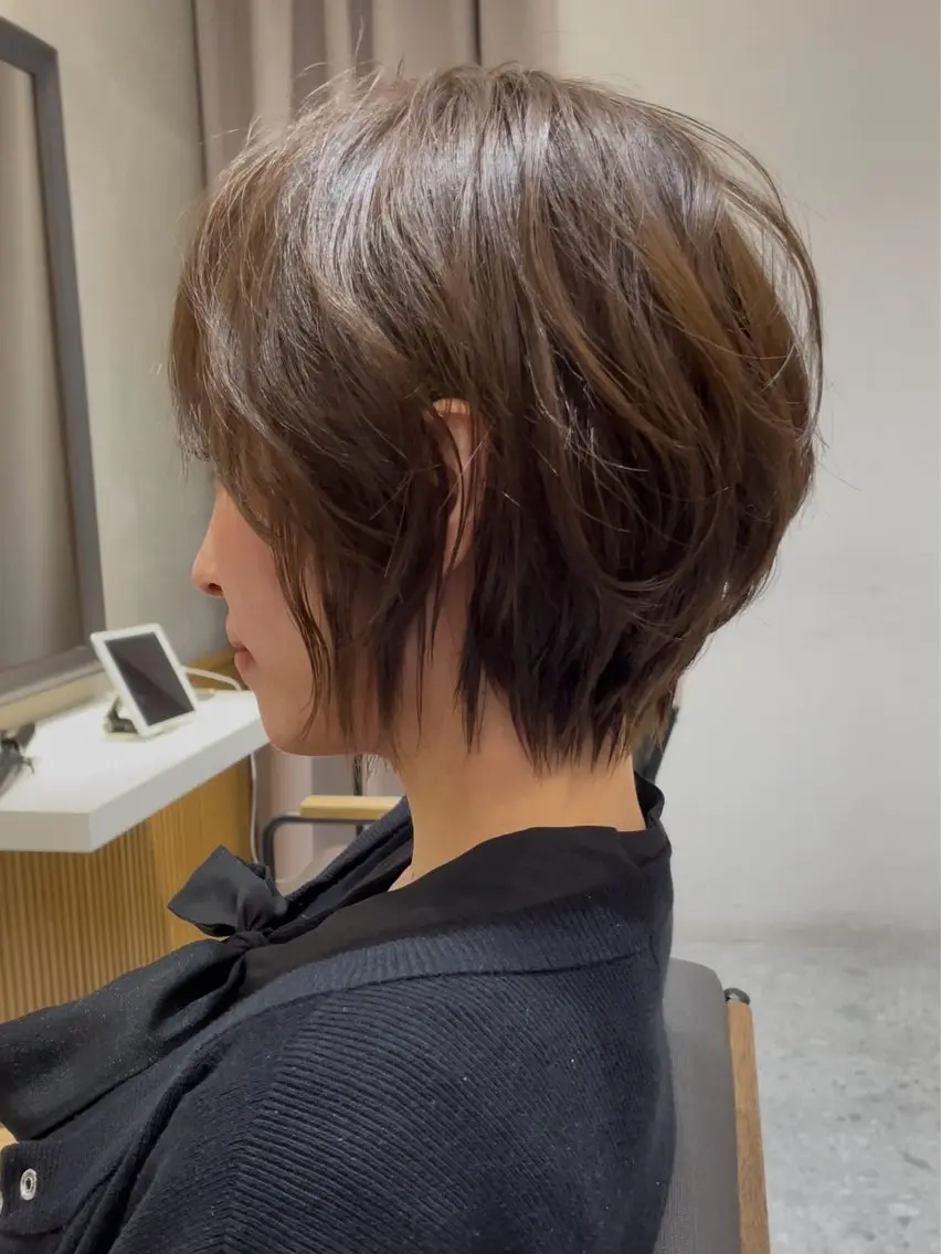 ショート パーマ カット パーマ トリートメント 🌟透明感カラー× 小顔カット いっせいのヘアスタイル