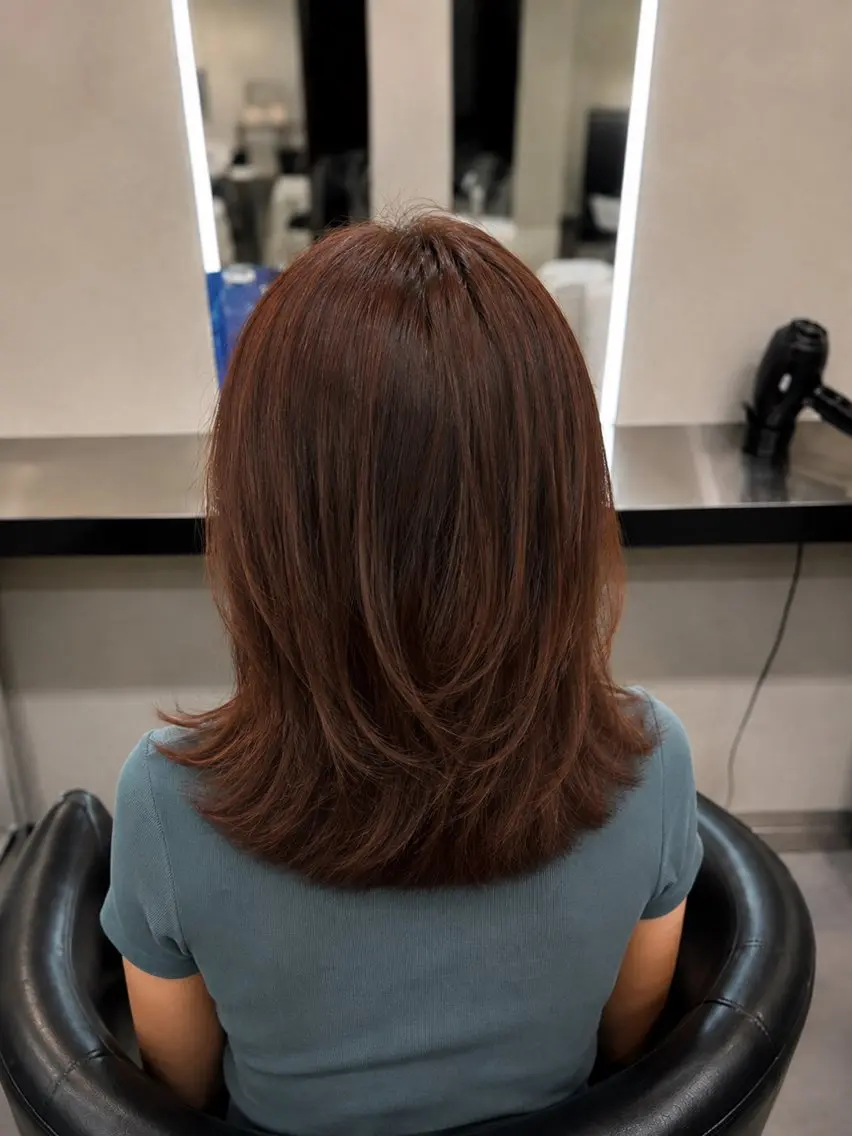ミディアム カラー ブラウンカラー トリートメント 🌈ウルトワ水素 髪質改善naru🌈のヘアスタイル