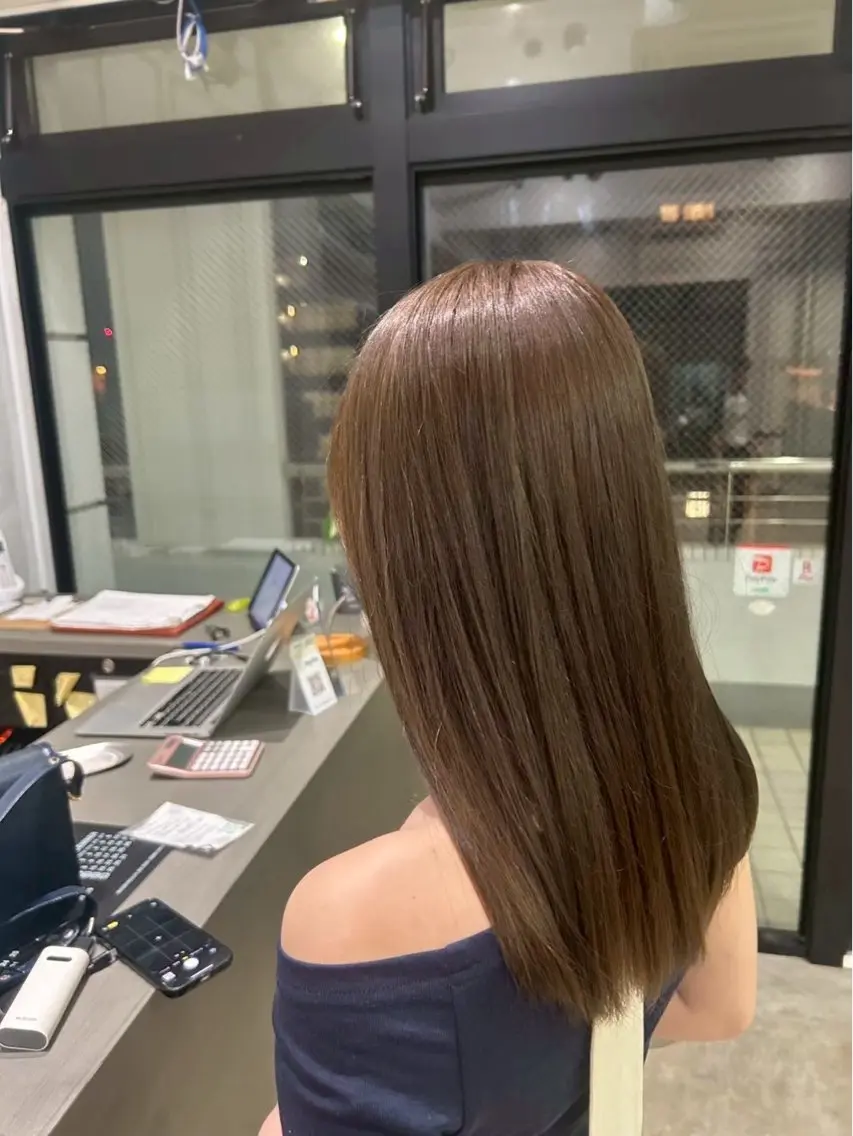 カラー 透明感カラー ここののヘアスタイル