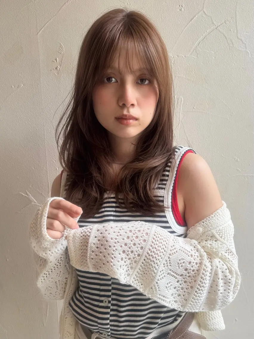 セミロング カラー ブラウンカラー 透明感カラー レイヤーカット カット ヘアカラー トリートメント topstylist 水谷 蒔のヘアスタイル