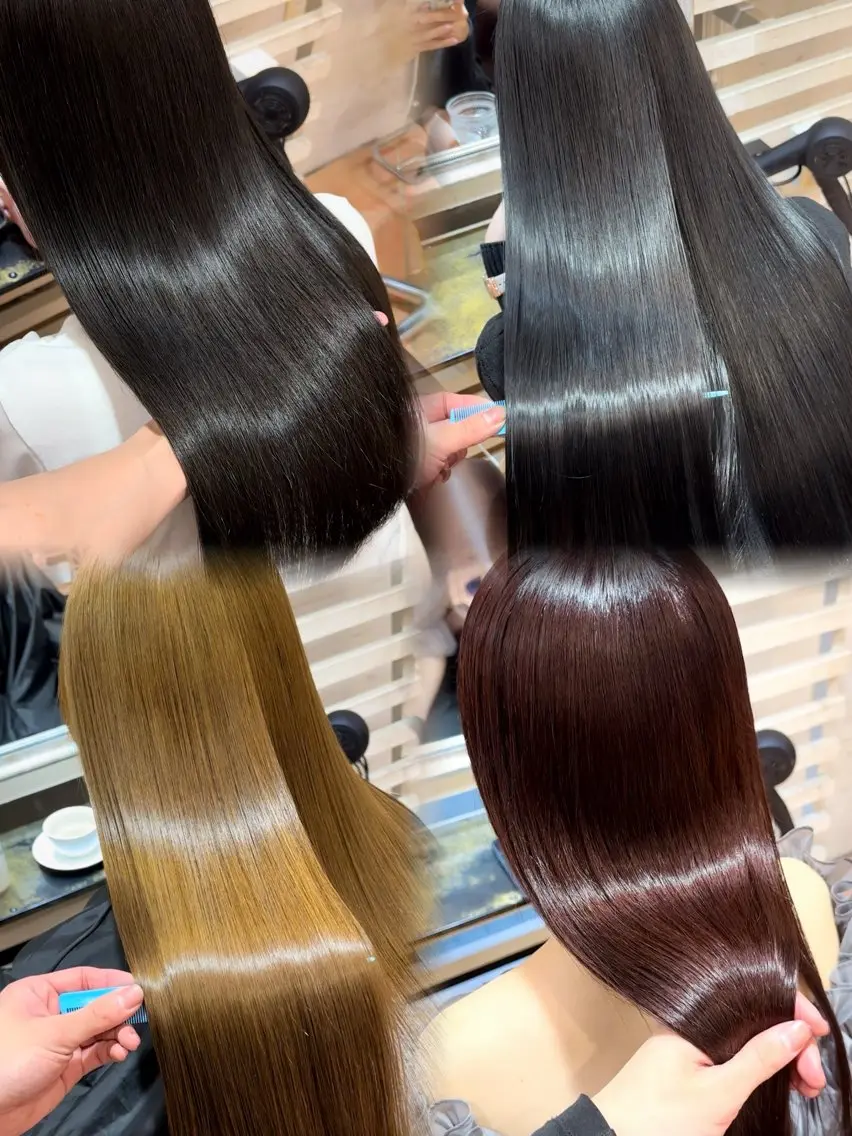 ロング 髪質改善 縮毛矯正 縮毛矯正 トリートメント 前髪顔周り/艶カラ ーYudaiのヘアスタイル