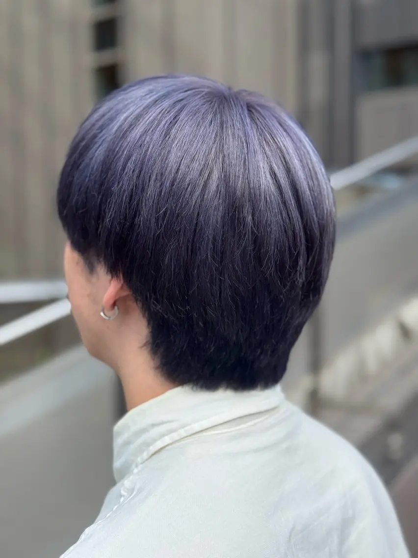 カラー メンズ ブルーカラー ブルーバイオレット バイオレットカラー ヘアカラー トリートメント けんしん /ハイトーンのヘアスタイル