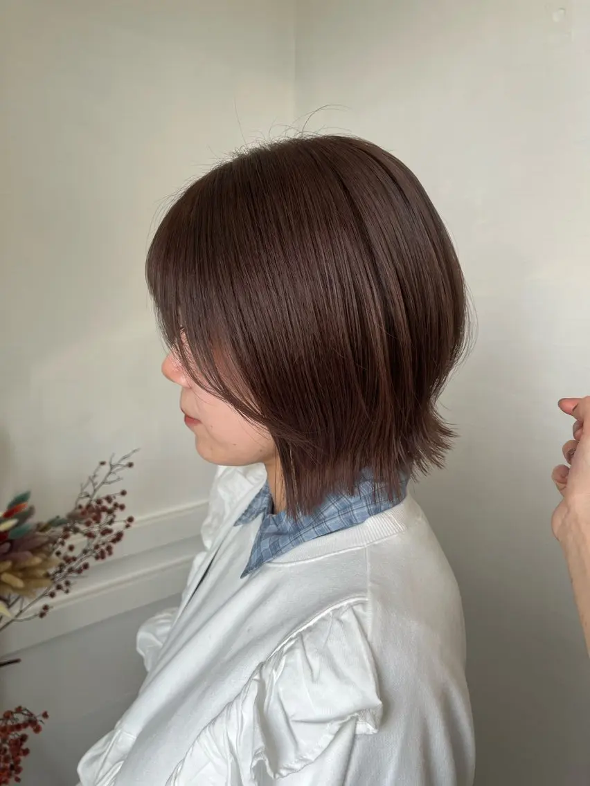 ミディアム カラー 黒髪 ブリーチ ブルーカラー ブルーブラック ブラウンカラー YUIMARL 倉敷店🌸SAEのヘアスタイル