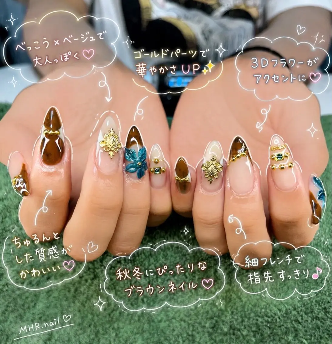 ネイル 長さ出し ハンドネイル フットネイル MHR nailのネイルデザイン