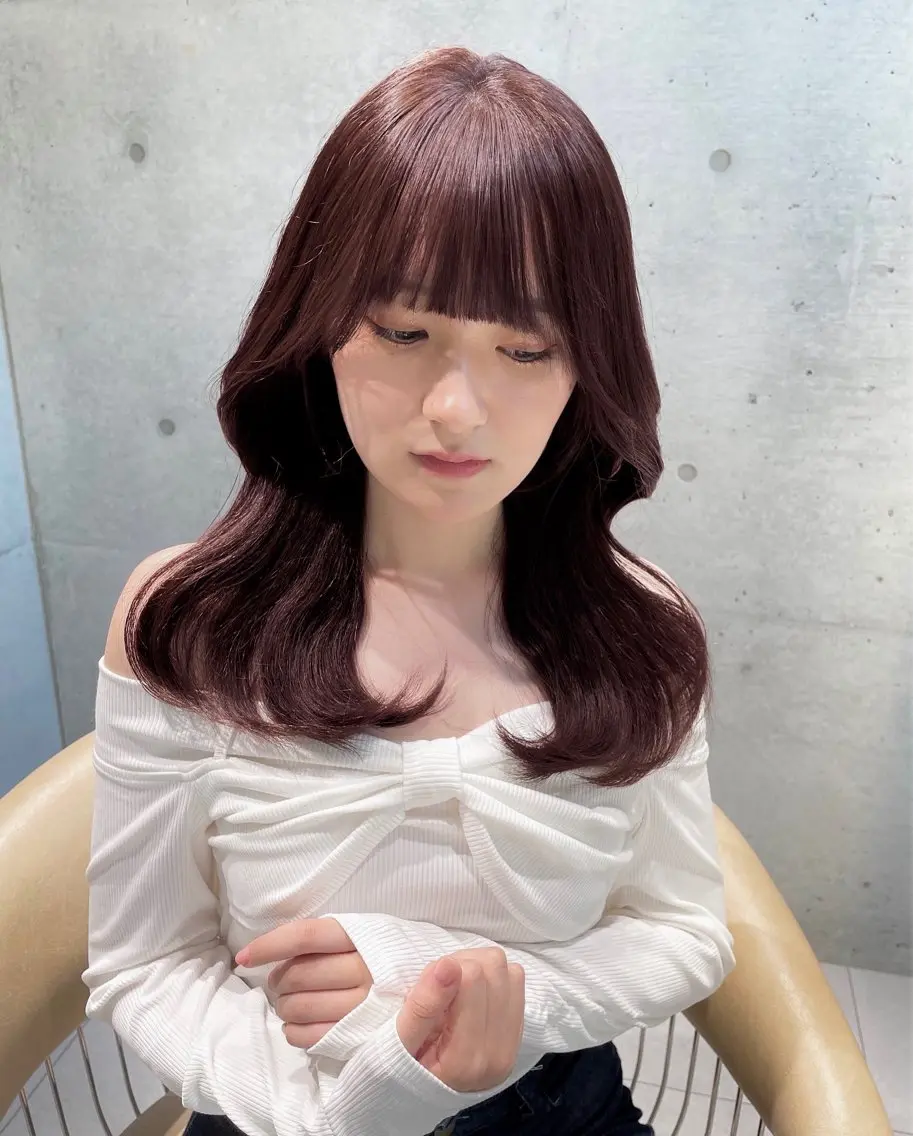 ミディアム カラー ヘアアレンジ 韓国ヘア/レイヤー Londエレンのヘアスタイル