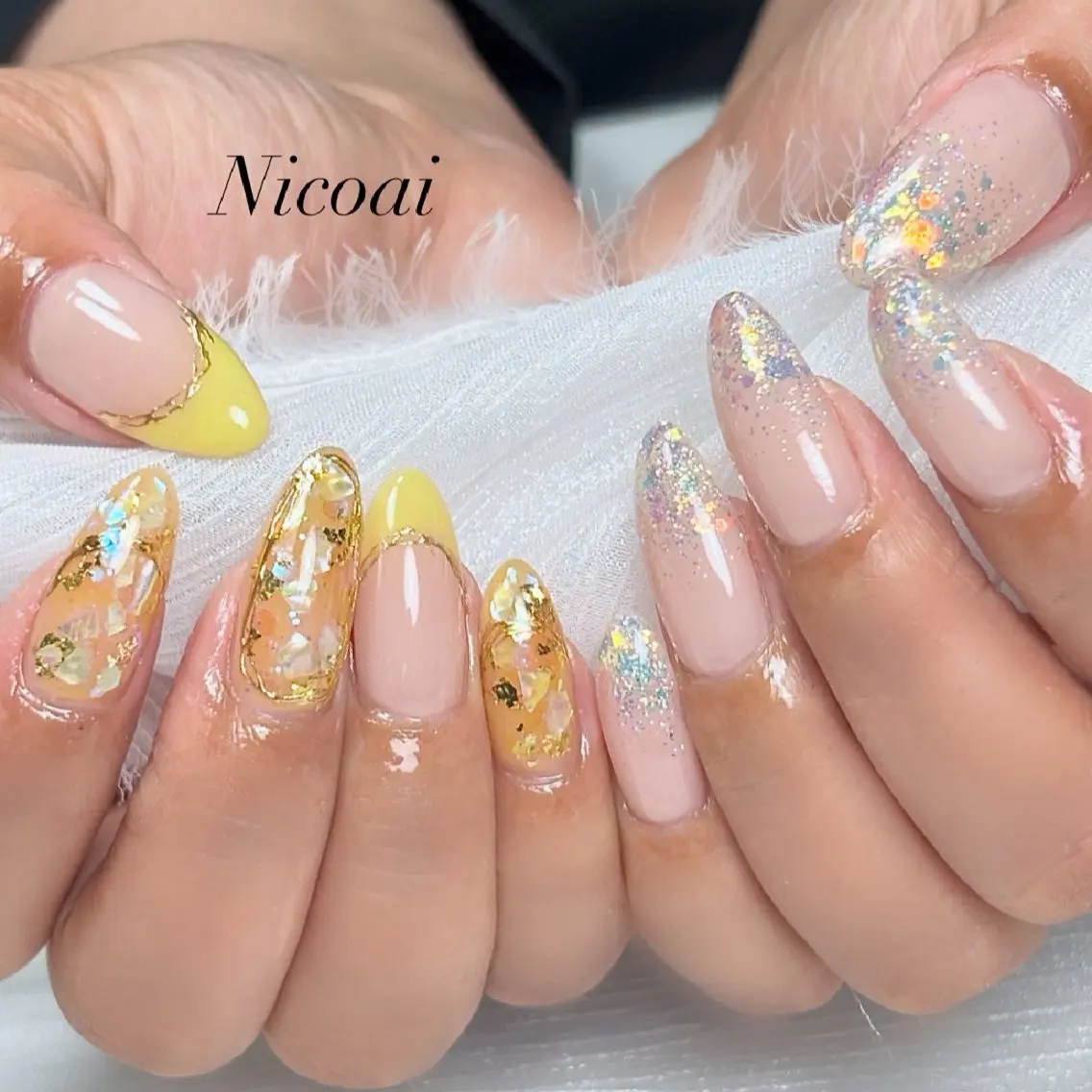 ネイル マグネットネイル 夏ネイル NailSalon Nicoaiのネイルデザイン