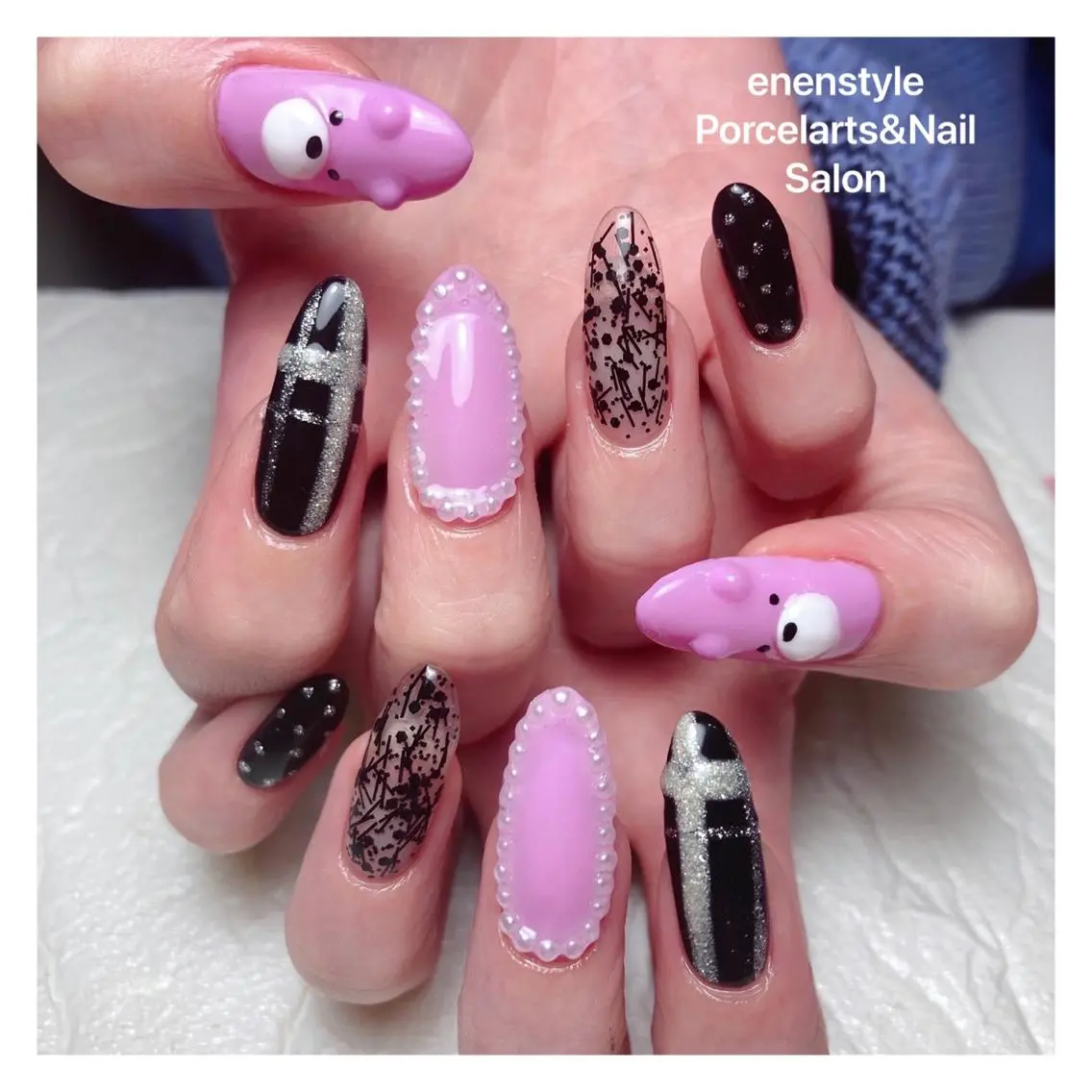 ミディアム ネイル ハンドネイル 🐾enen style 🐾のネイルデザイン