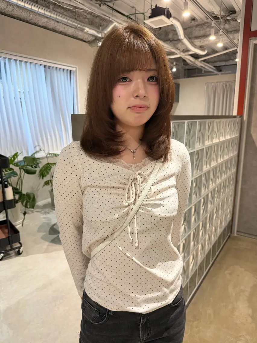 ミディアム hirano harukaのヘアスタイル