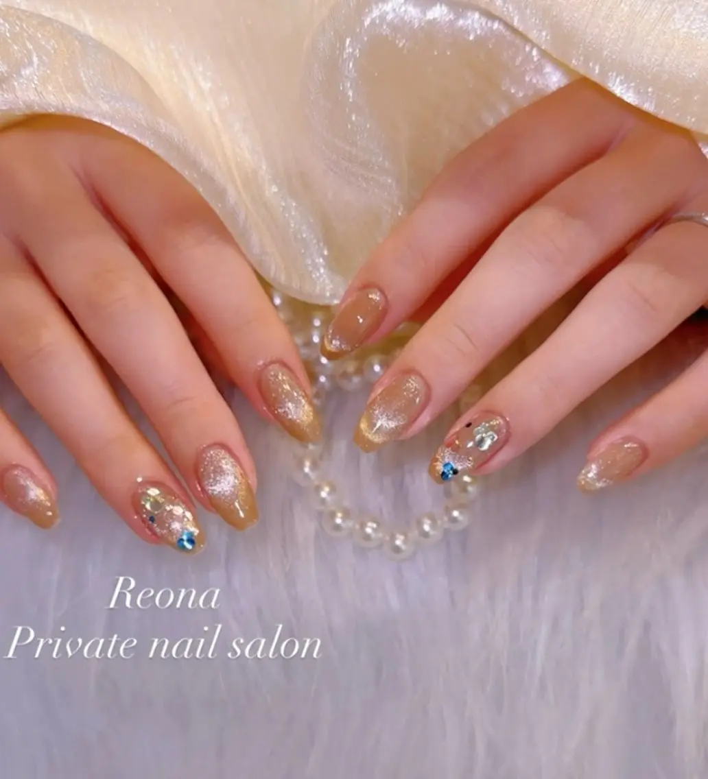 ネイル マグネットネイル 夏ネイル ワンホンネイル Reona Nailのネイルデザイン