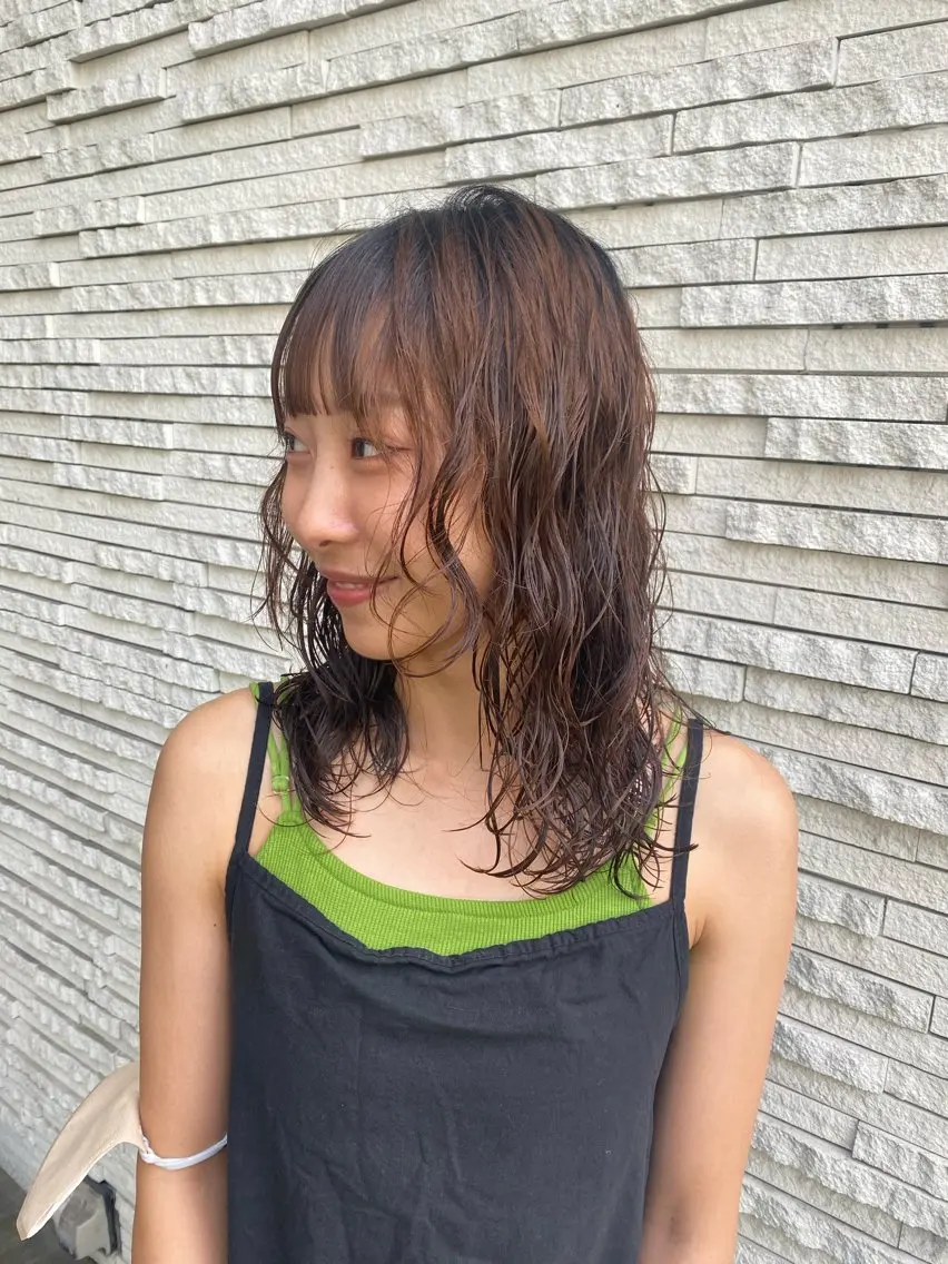 セミロング パーマ セミロングパーマ ウルフカット 大形 誉のヘアスタイル