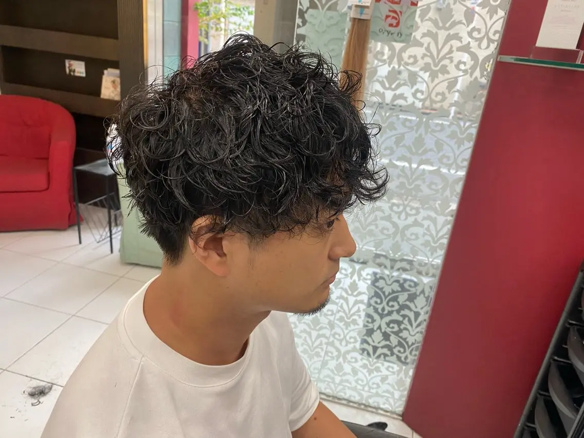 パーマ メンズ メンズパーマ カット パーマ グレージュ達人/赤み 消し/ブリーチ/岩崎のヘアスタイル