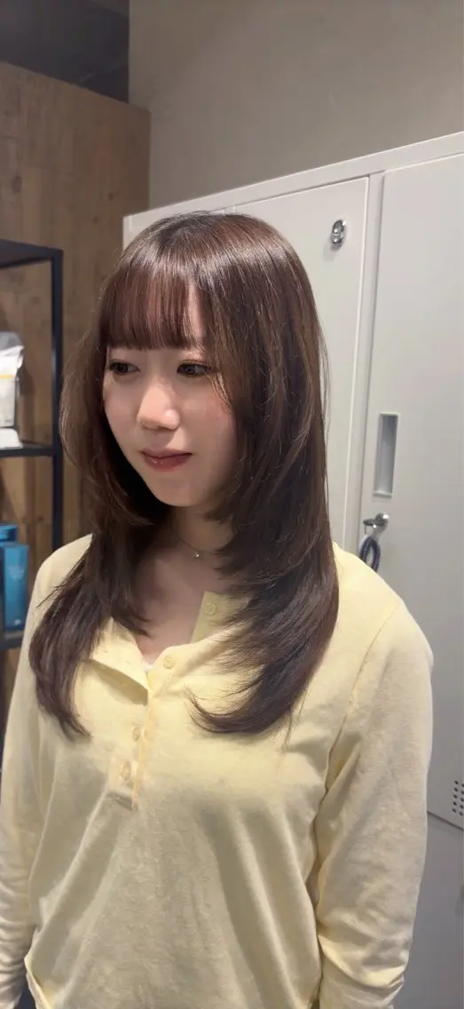 セミロング カラー 透明感カラー レイヤーカット カット ヘアカラー トリートメント Koharu🍓 韓国ヘア/艶髪カラーのヘアスタイル