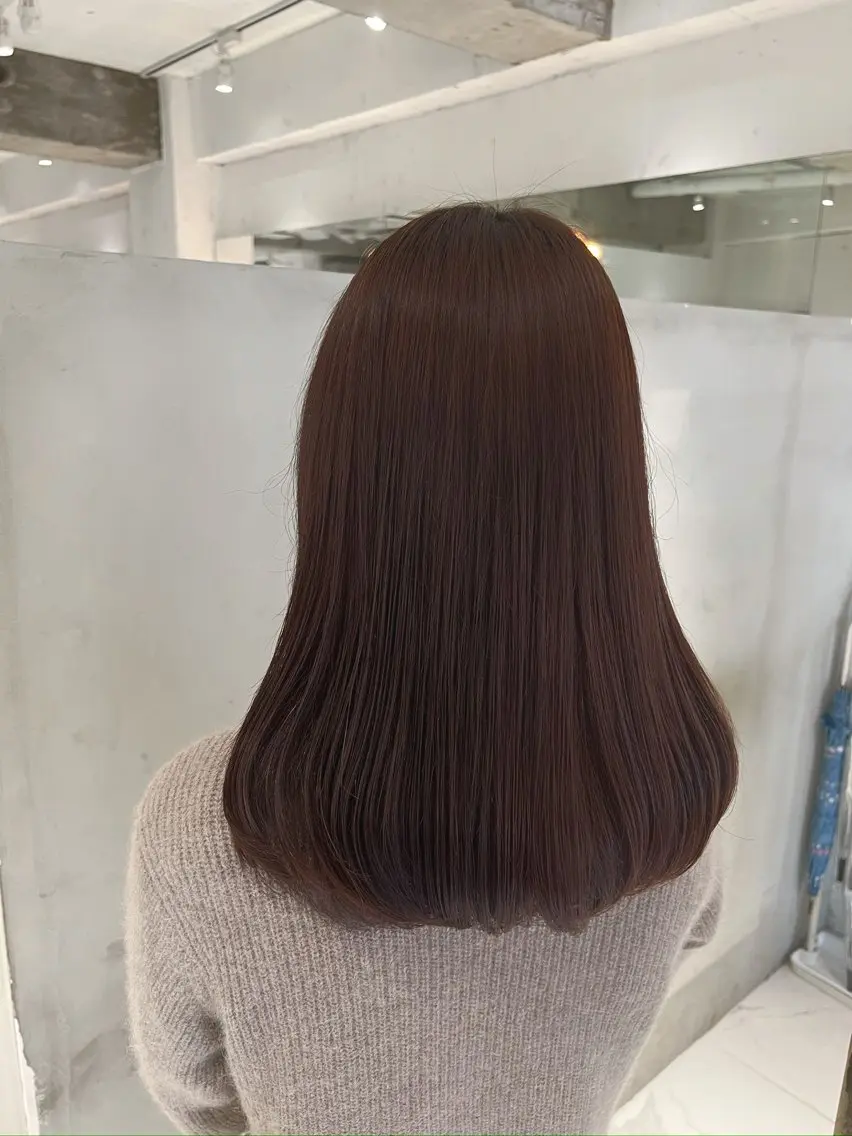 ロング カラー パーマ カット 縮毛矯正 トリートメント ヘッドスパ ヘアセット 艶くすみカラー /縮毛/川添桃花のヘアスタイル