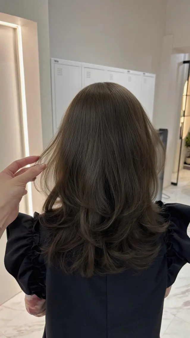 ミディアム カラー パーマ ベージュカラー ブリーチ 透明感カラー ダブルカラー グレージュ カット ヘアカラー トリートメント TOMO/ブリーチ 無しオリーブのヘアスタイル