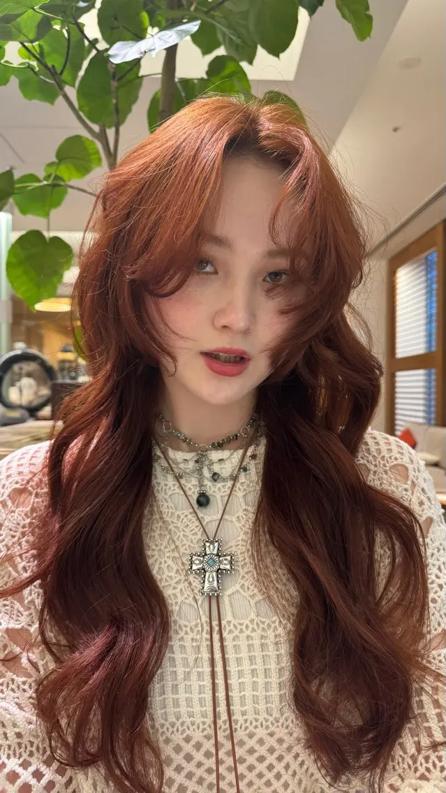 ロング カラー オレンジ YUI YUIのヘアスタイル