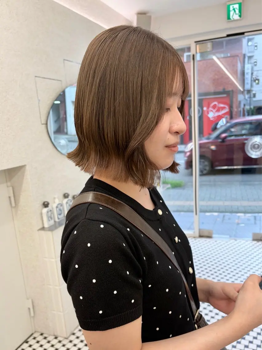 ショート カット ヘアカラー まろやかベージュ🤎 艶カラー🔔リンのヘアスタイル