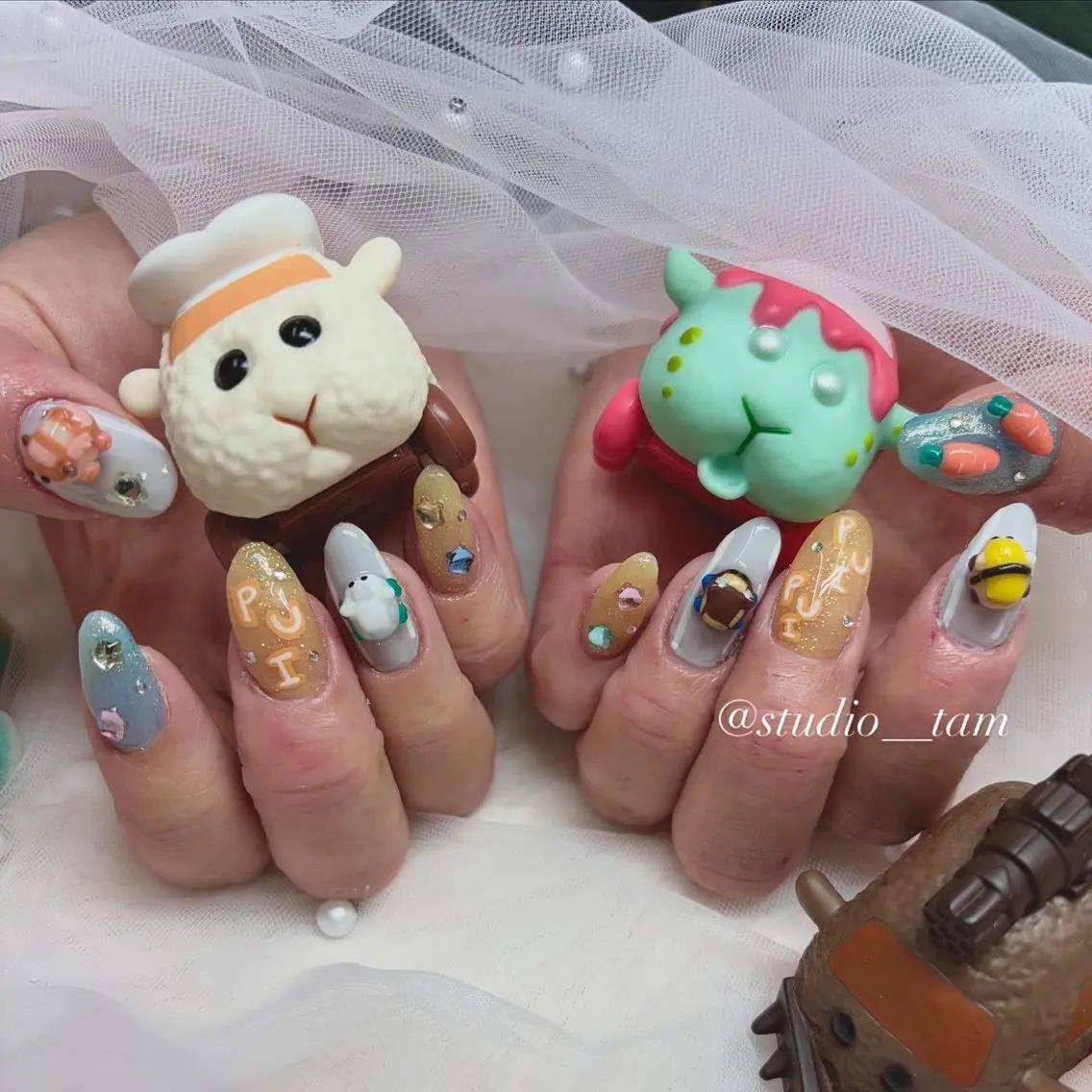 ネイル アートネイル 韓国ネイル 持ち込み ワンホンネイル studio tam 髙橋彩夏のネイルデザイン