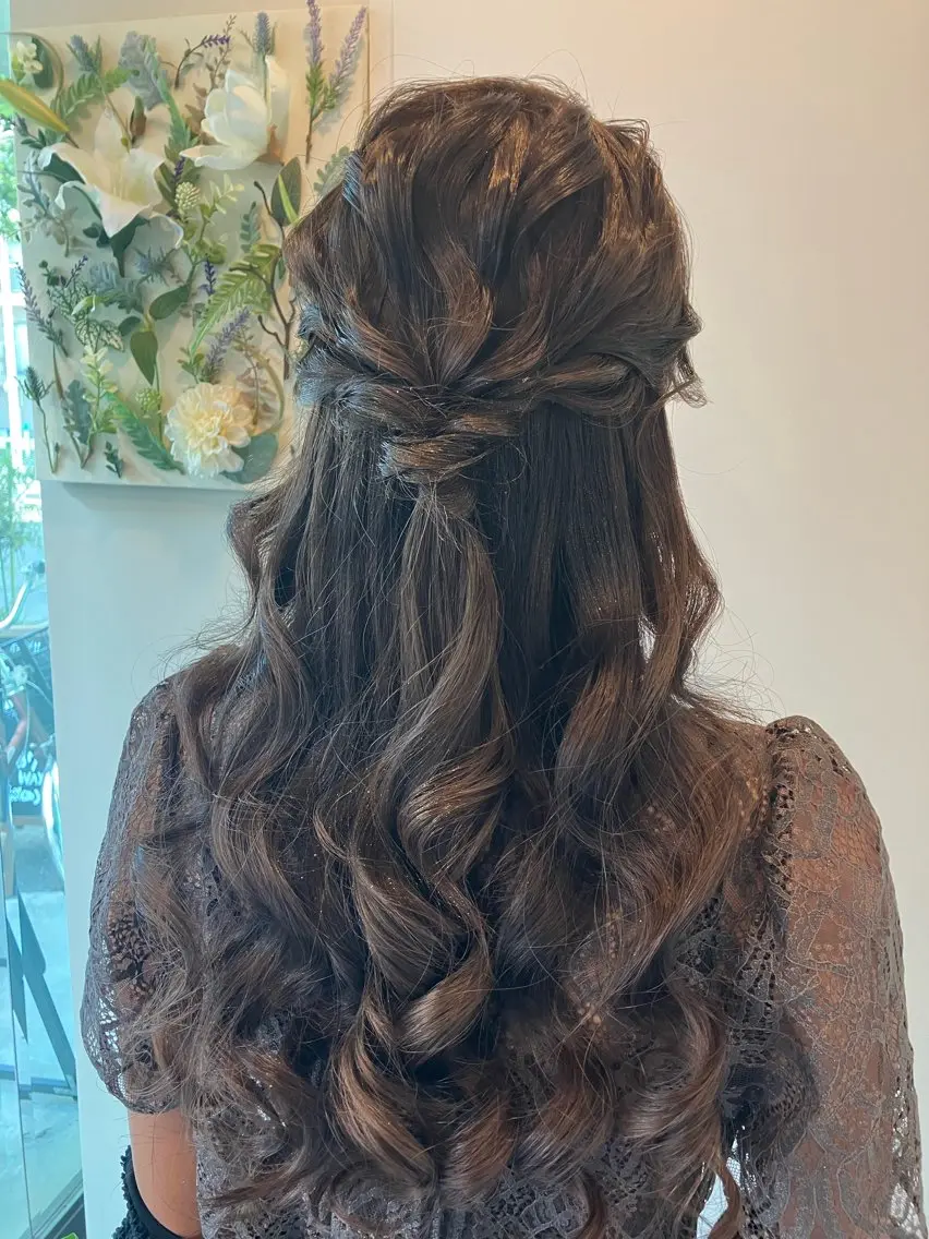 ヘアアレンジ ハーフアップ Hair&Make Nahoのマツエク・マツパデザイン