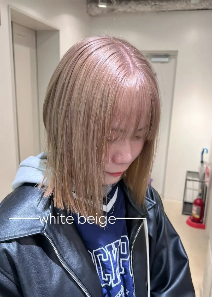 ミディアム カラー ヘアカラー トリートメント 艶ハイトーン‪‪🔆 ️️️安座間 希のヘアスタイル