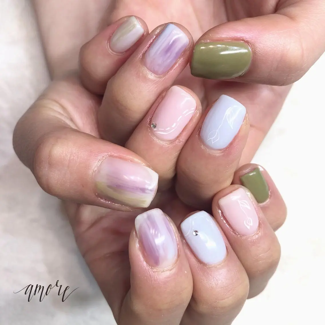 ネイル ジェルネイル ニュアンスネイル 春ネイル You kyehwaのネイルデザイン