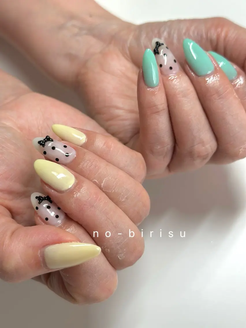 セミロング ハンドネイル no-birisu nailのネイルデザイン