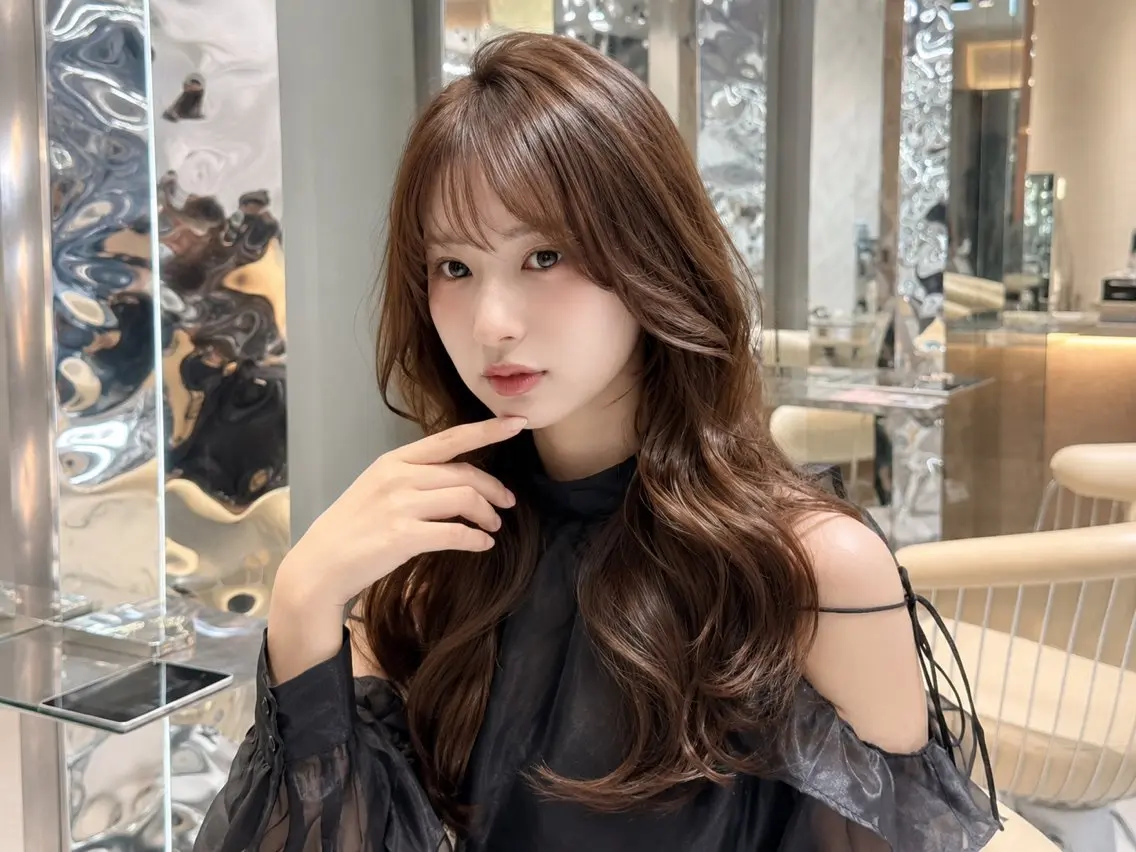 ロング ヘアカラー トリートメント 🦋韓国風レイヤー/ 艶髪矯正🦋凛太郎のヘアスタイル