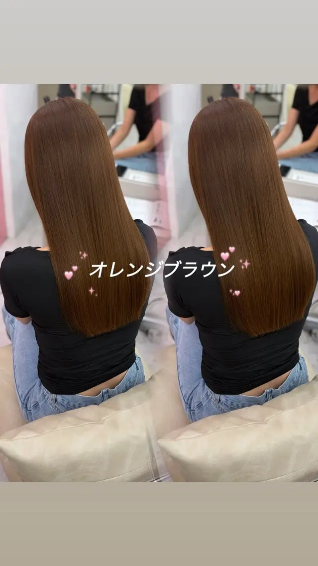 カラー ベージュカラー ブラウンカラー オレンジ オレンジブラウン ヘアカラー COCO_kaho カラー/髪質改善のヘアスタイル