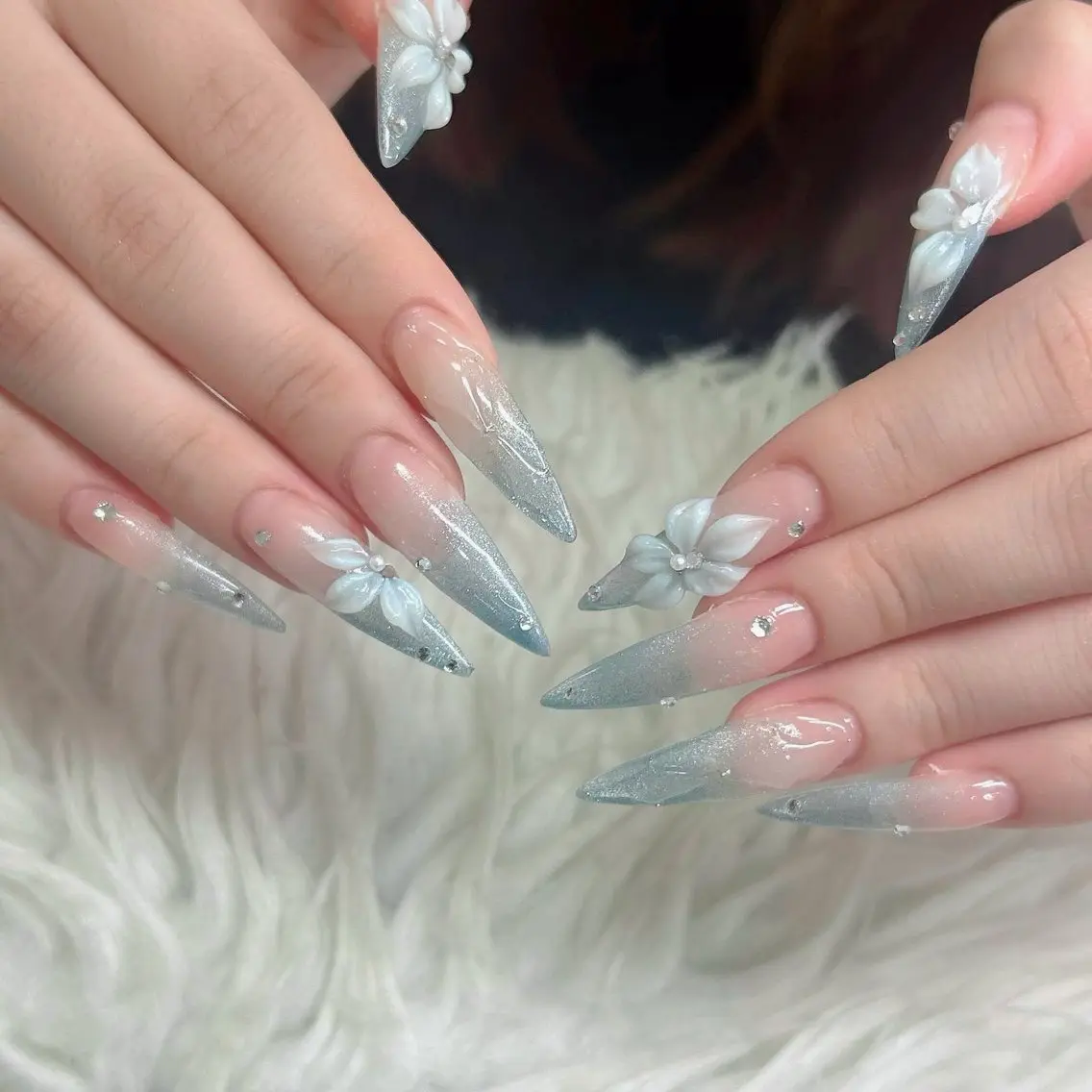 ネイル フットネイル フレンチネイル グラデーション 韓国ネイル ロングネイル ハンドネイル Hani Nail Salonのネイルデザイン
