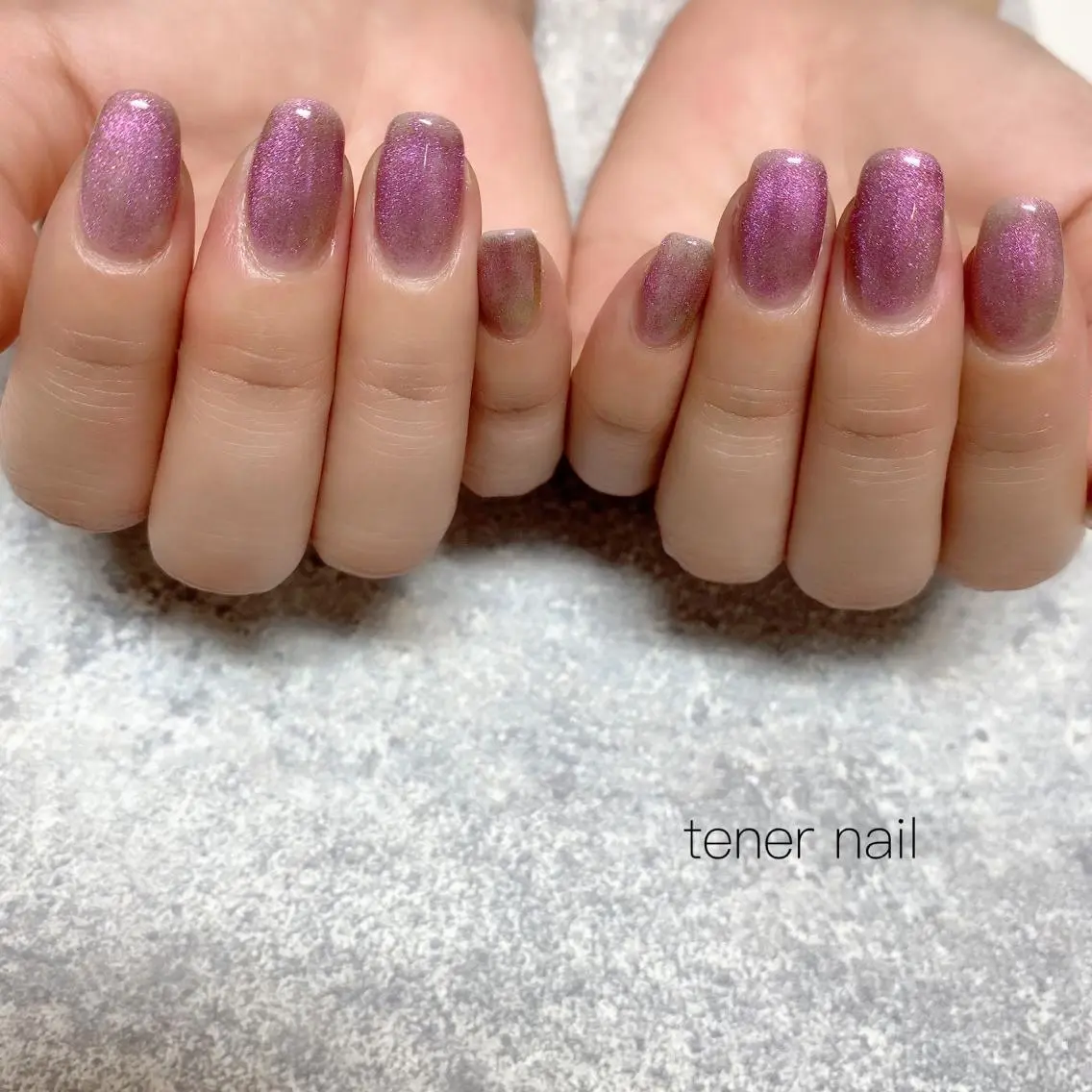 ネイル ゴールド マグネットネイル マグネットワンカラー ワンカラーネイル ピンク テネルネイル tener nailのネイルデザイン