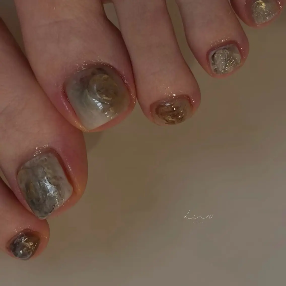 ネイル ニュアンスネイル ショートネイル フットネイル nail salon linoのネイルデザイン