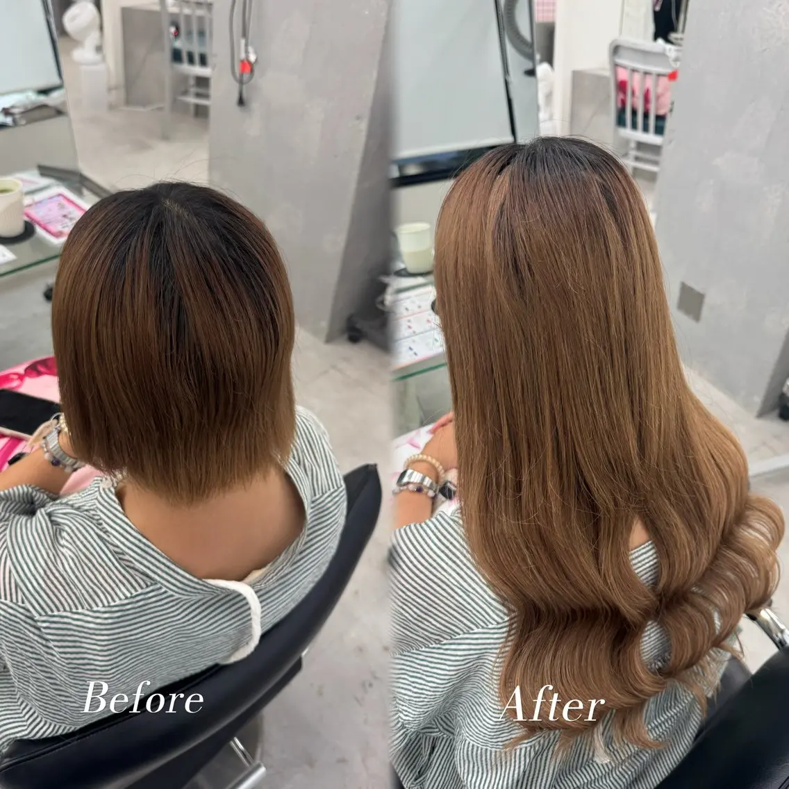 ロング ボブ 韓国風ヘア ロング エクステ エクステ🎀/透明感 カラー🌙┊︎もものヘアスタイル