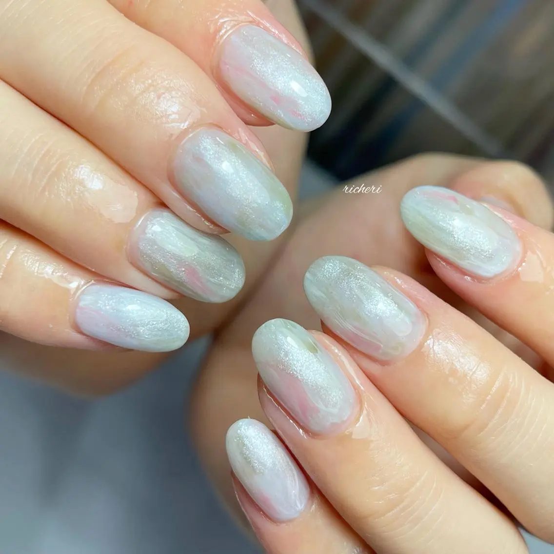 ミディアム ネイル 韓国風ヘア アートネイル フットネイル フレンチネイル ジェルネイル richeri beautyのその他イメージ