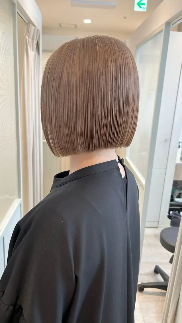 ミディアム カット ヘアカラー トリートメント 似合わせ艶髪カラー ❤️ハダユミのヘアスタイル