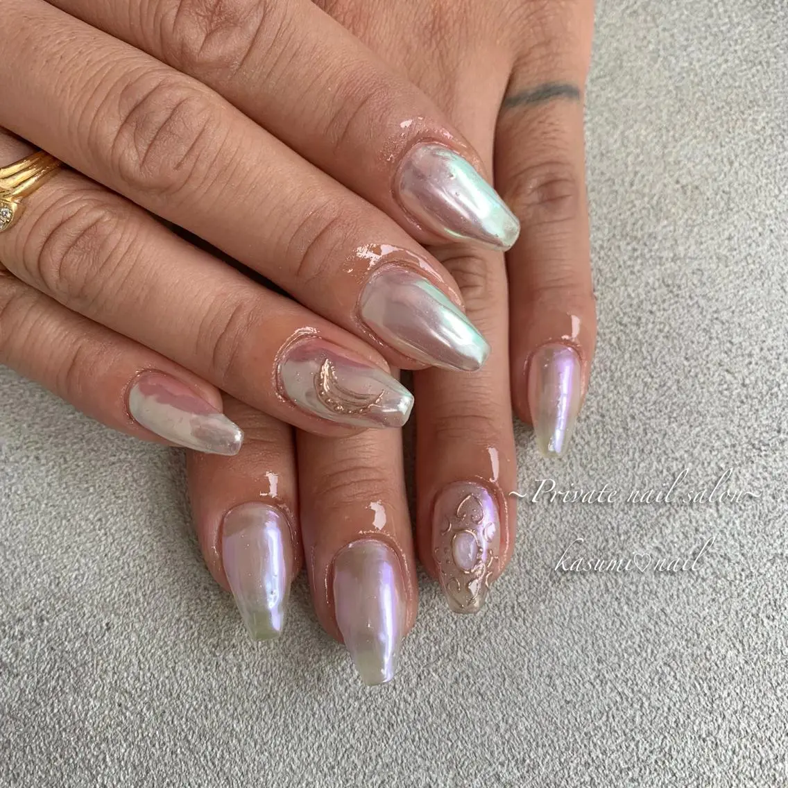 ネイル ラメ(グリッター) マグネットネイル ミラーネイル ニュアンスネイル 冬ネイル KASUMI♡ Nailのネイルデザイン