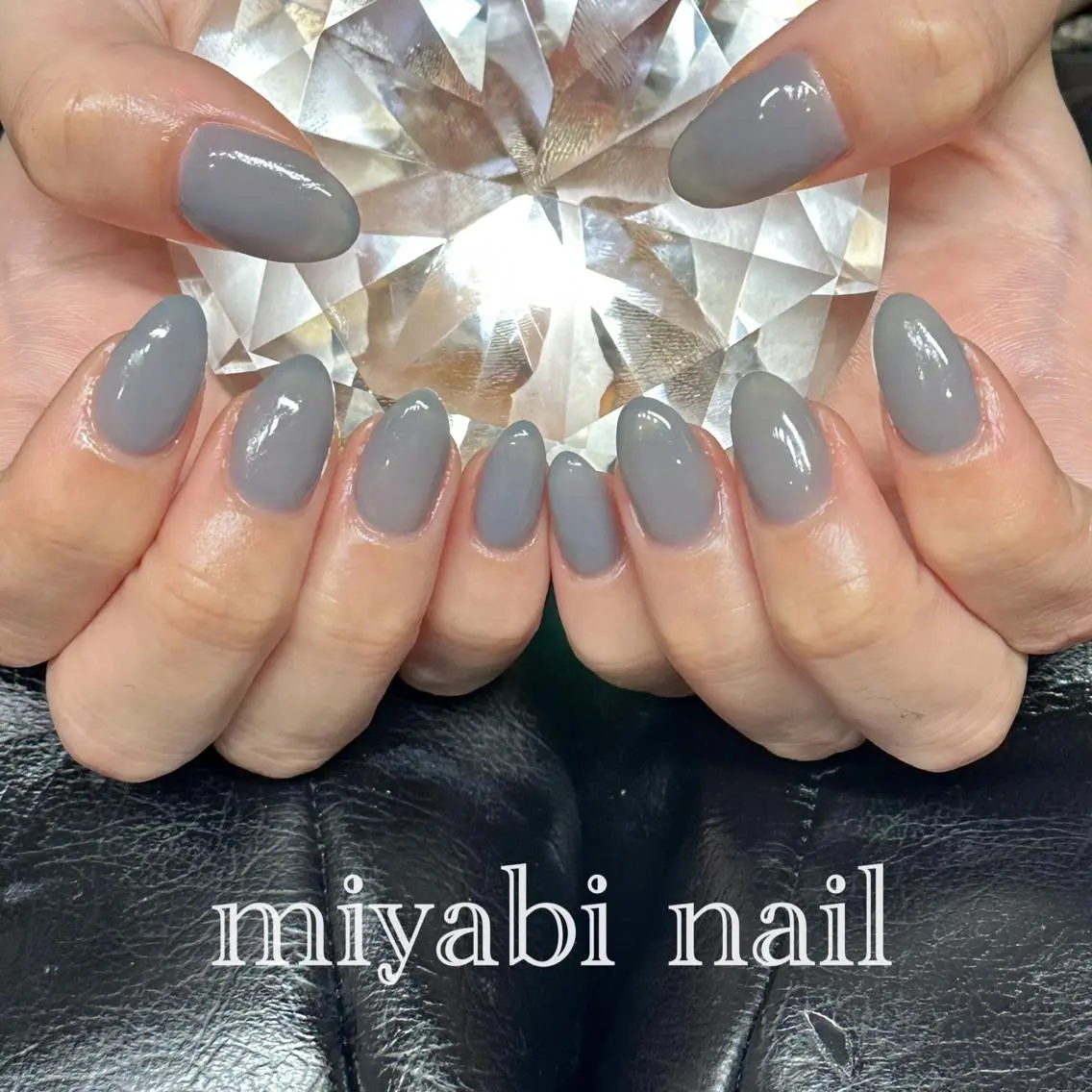 ネイル ジェルネイル ワンカラーネイル シンプルネイル 冬ネイル ハンドネイル miyabi nail 桂川駅近くのネイルデザイン