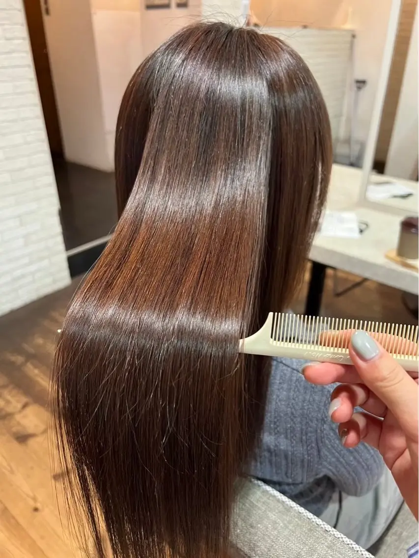ロング カラー パーマ ブリーチ 髪質改善 ロング トリートメント 酸性ストレート ヘアカラー 縮毛矯正 💎髪質改善専門 jewel boxのヘアスタイル