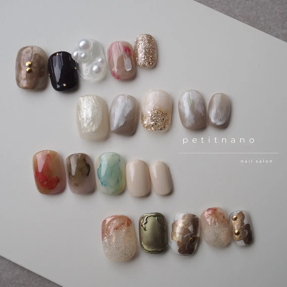 ネイル ブラウン ニュアンスネイル ハンドネイル nail‪◯ petitnanoのネイルデザイン