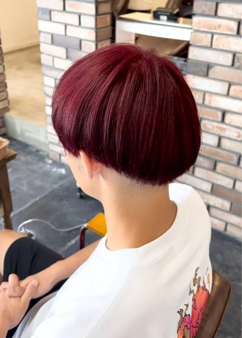 ショート メンズ ヘアカラー トリートメント 【SET-UP中庄】 浅沼結斗のヘアスタイル
